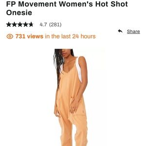 FP Movement by Free People Women's Orange Hot Shot Onesie